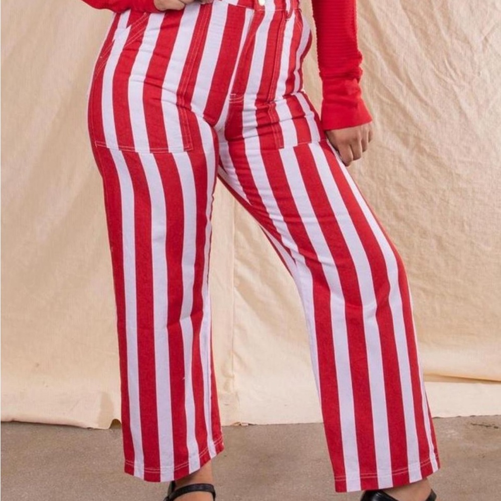 Big Bud Press Red and White Striped Pants